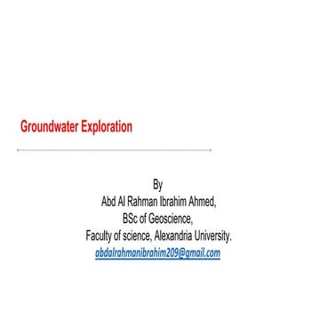 Groundwater exploration
