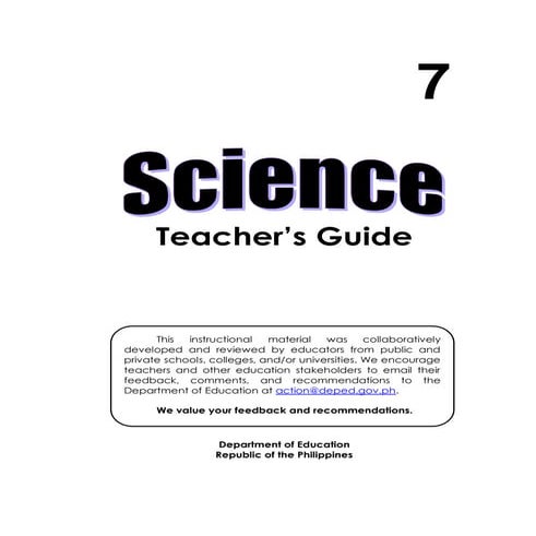Science 7 Teachers Guide Department of Education | PDF