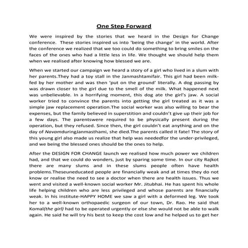 Tgs implementing tfu   story of change (dfc 2012-13)