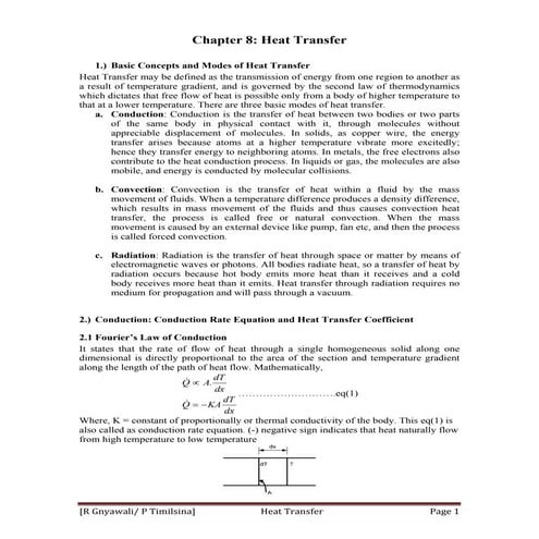 Thermodynamics chapter:8 Heat Transfer