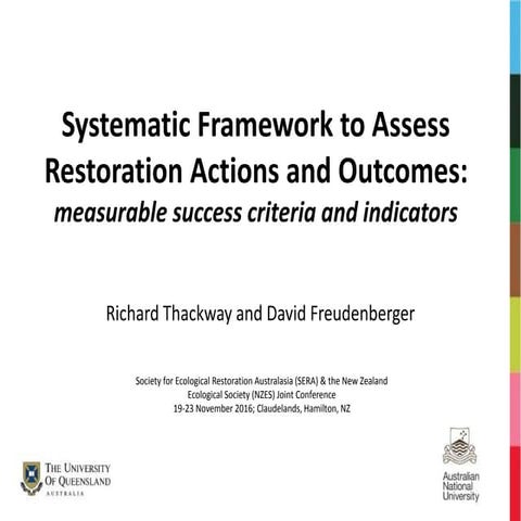 Systematic framework to assess restoration actions and outcomes based on meas...