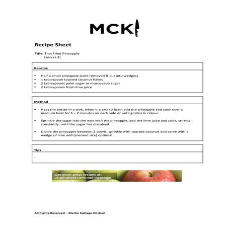 Thai fried pineapple