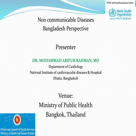 Non communicable Disease Perspective : Bangladesh