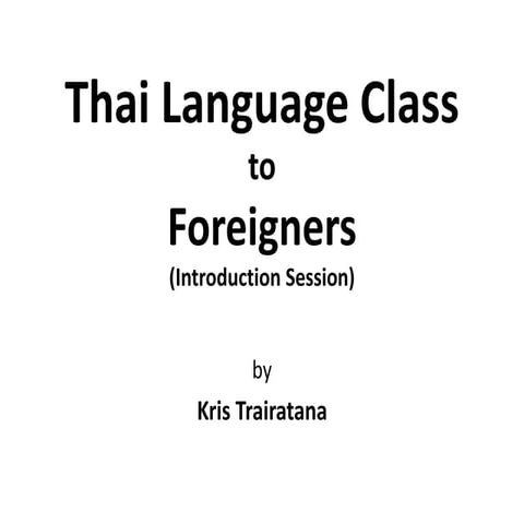 Thai language class presentation