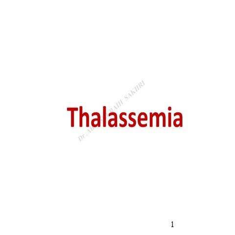 Short Review of Thalassemias
