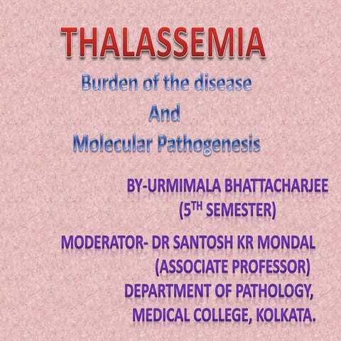 Thallassemia molecular pathogenesis