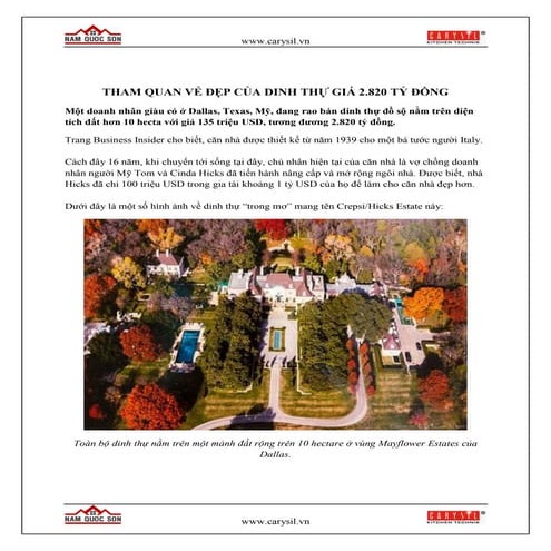 Tham quan vẻ đẹp của dinh thự 2.820 tỷ đồng