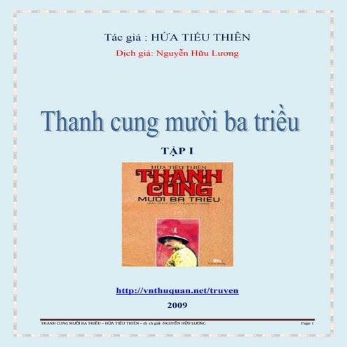 THANH CUNG MƯỜI BA TRIỀU-TẬP I