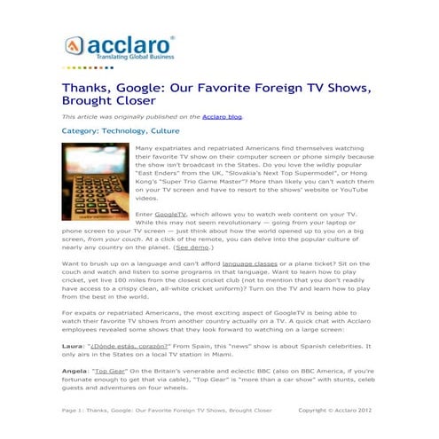 Thanks Google Our Favorite Foreign TV Shows Brought Closer