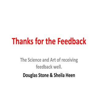 Thanks for the feedback - Book Summary