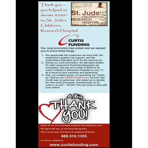 Thanks for your help in giving back