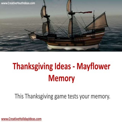 Thanksgiving Ideas - Mayflower Memory