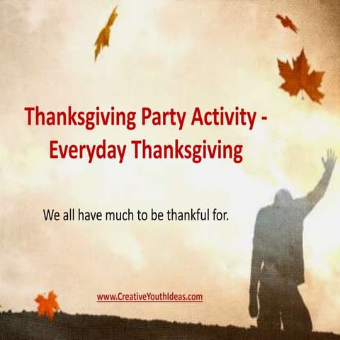 Thanksgiving Party Activity - Everyday Thanksgiving