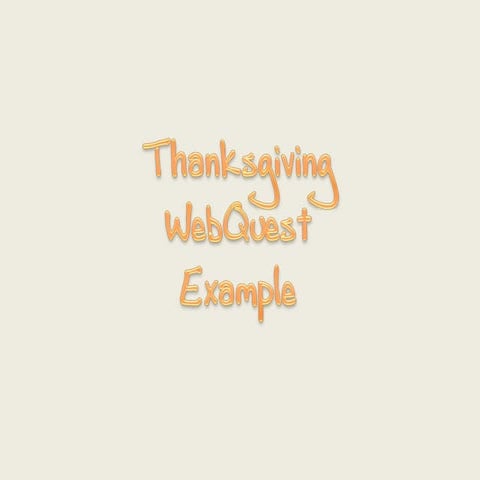 Thanksgiving Web Quest Example