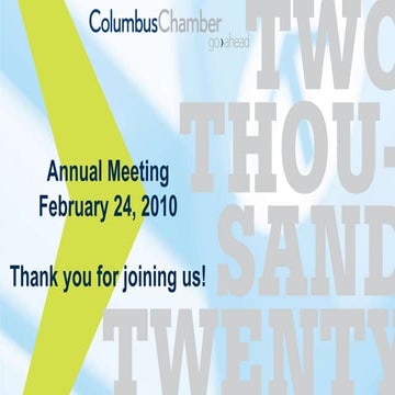 Columbus Chamber 2010 Annual Meeting - Thank You Sponsors!