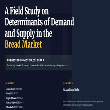 A field study on determinates of demand and supply in the bread market ...