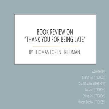 Thank you for being late