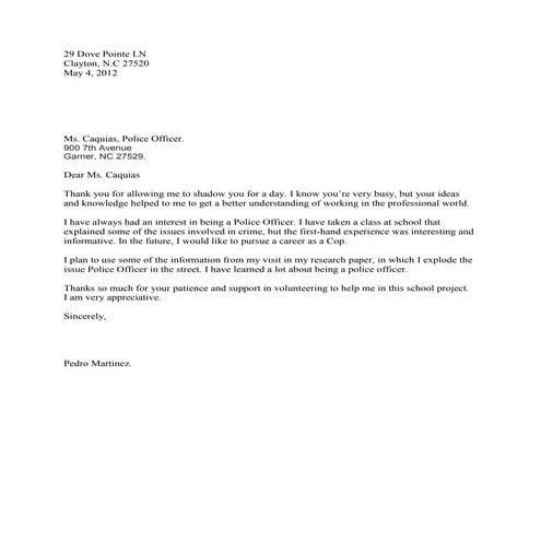 Thank you letter | PDF