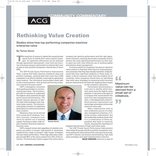 Private Equity Value Creation