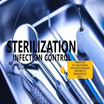Sterilization and infection control