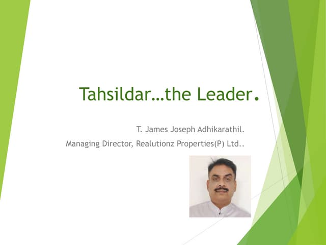Role of Tahsildar in Revenue Administration Kerala - james Joseph Adhikarathi...