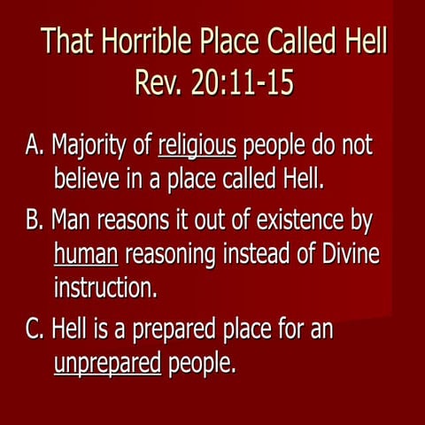 That horrible place called hell | PPT