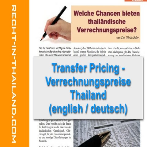 Transfer Pricing Thailand - von Rechtsanwalt und Steuerberater in Bangkok, Th...