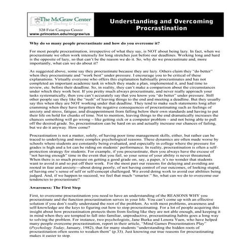 Thấu hiểu và vượt qua sự trì hoãn