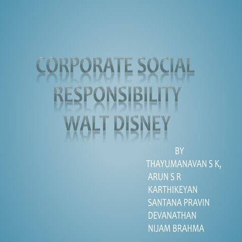 CSR of Walt Disney