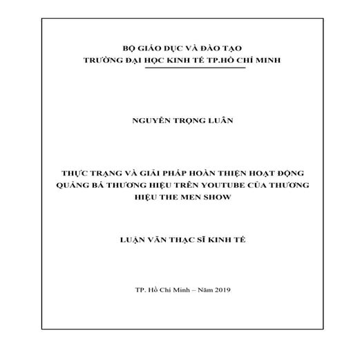 Thực trạng và giải pháp hoàn thiện hoạt động quảng bá thương hiệu trên youtub...