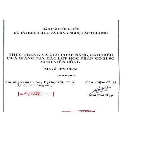 Thực trạng và giải pháp nâng cao hiệu quả giảng dạy các lớp học phần có ...