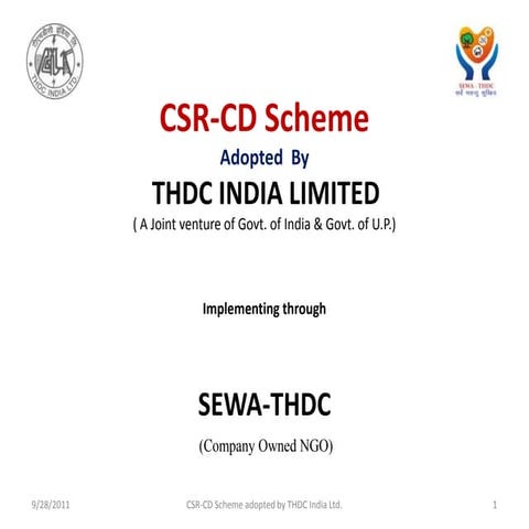 Thdc csr presentation 22 sept 2011