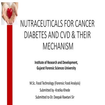 Nutraceuticals for Cancer, Diabetes and Cardio vascular diseases and their Me...