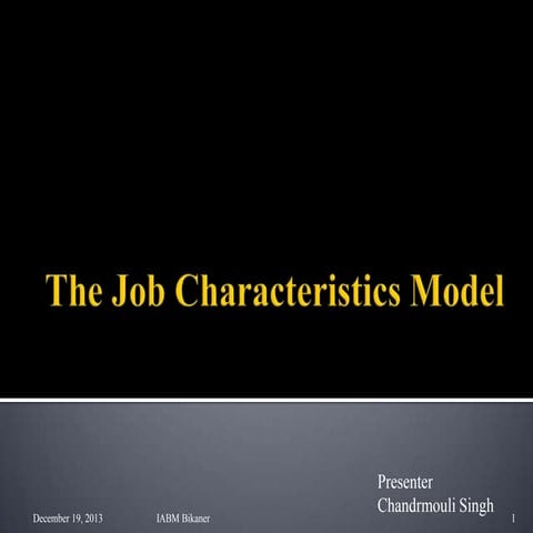 The job characteristics model