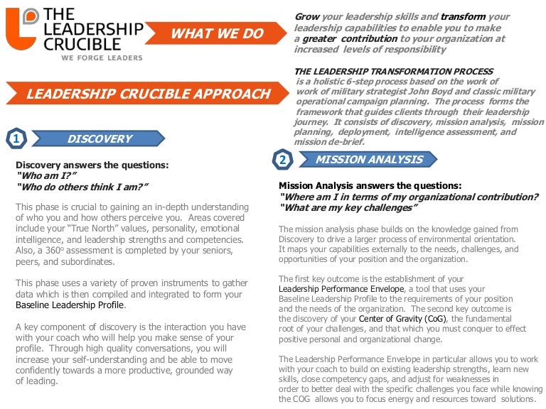 The Leadership Crucible Approach