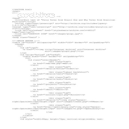 The project gutenberg e book, fairy tales from brazil, by elsie spicer