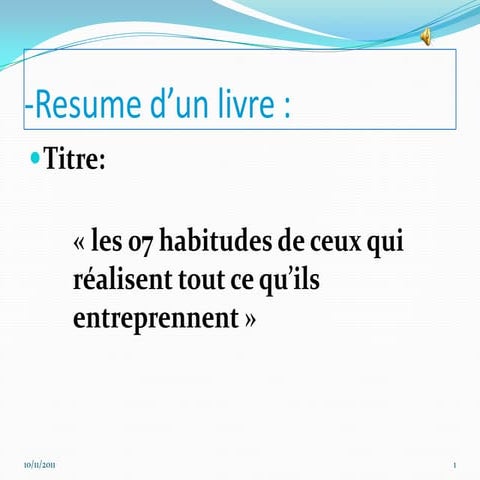 les 07 habitudes de ceux qui reussissent...