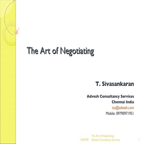 The Art of Negotiating