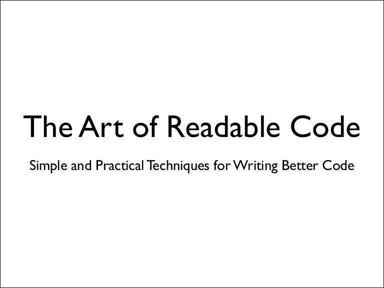 The Art Of Readable Code image.