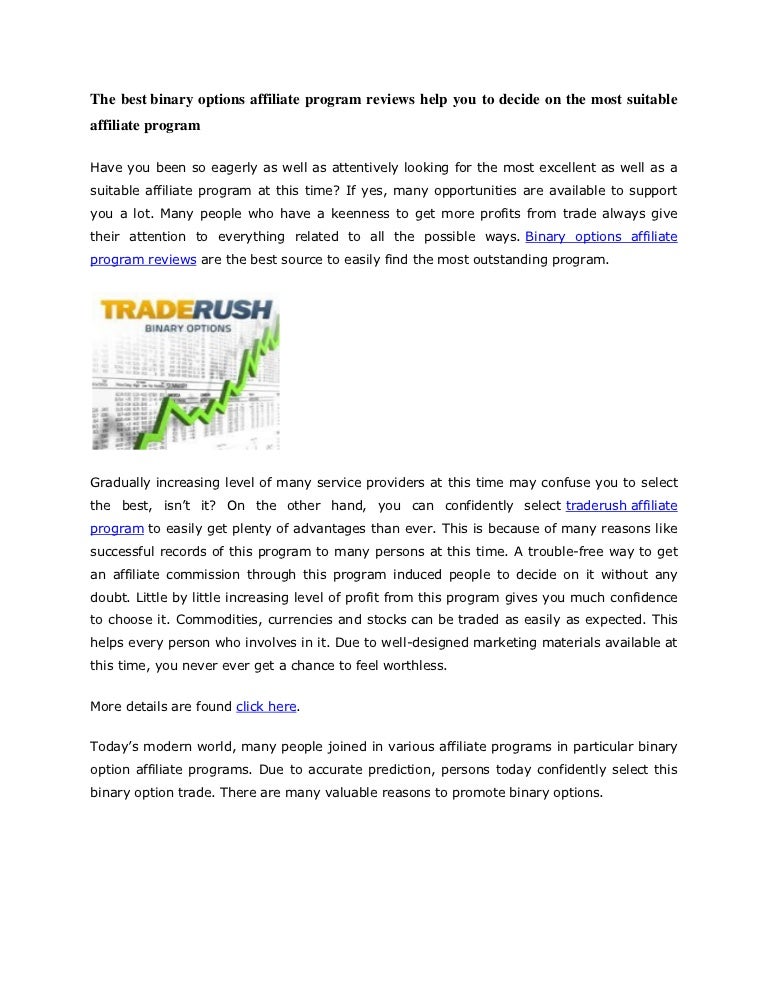 Binary options affiliate