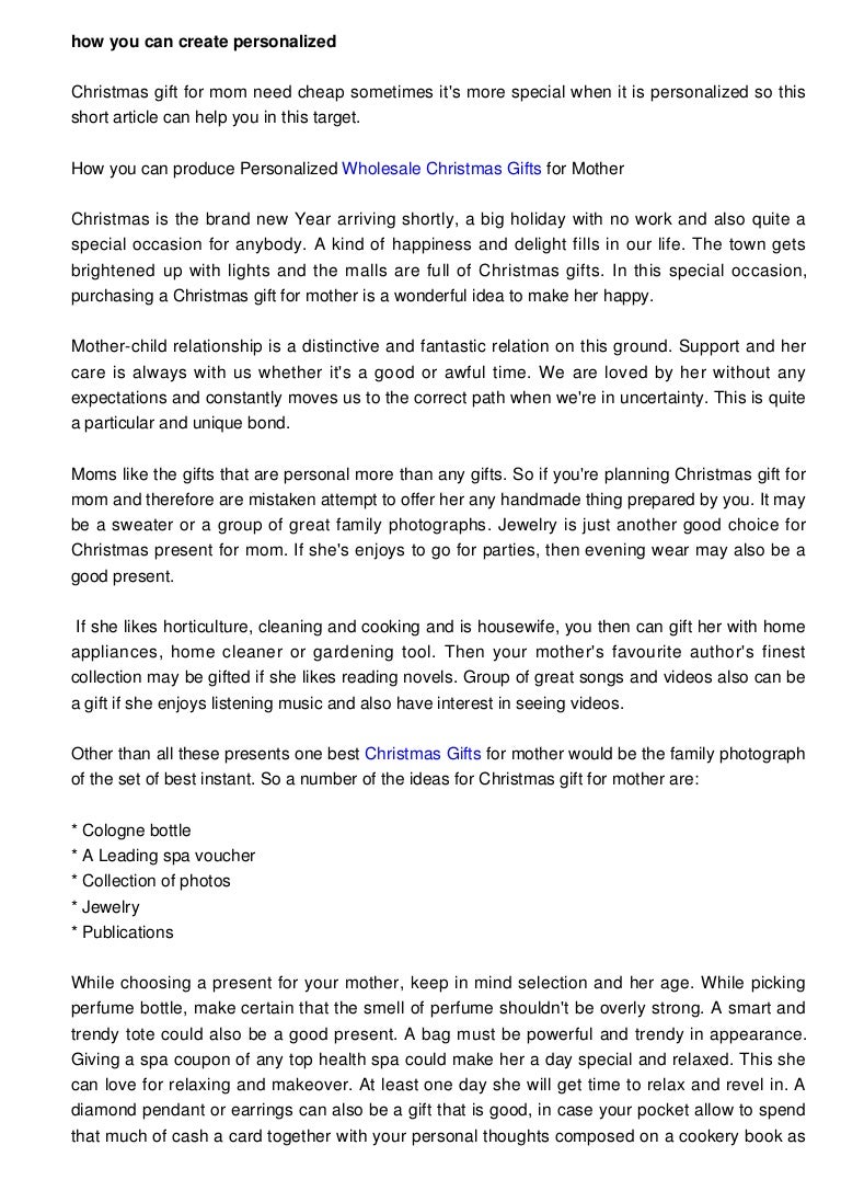 how you can produce personalized christmas gift for mother