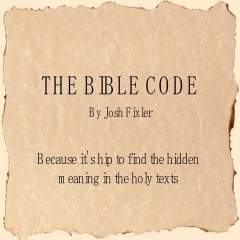 The Bible Code Decoded