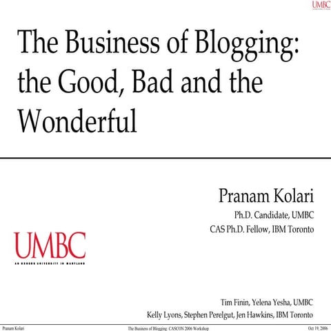 The Business of Blogging