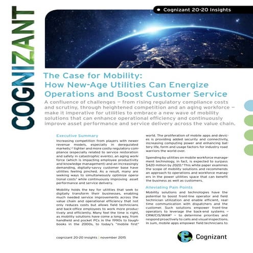 The Case for Mobility: How New-Age Utilities Can Energize Operations and Boos...