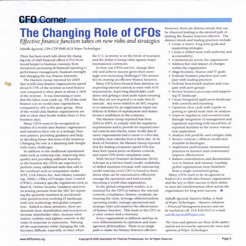 The Changing Role Of CFO | PDF