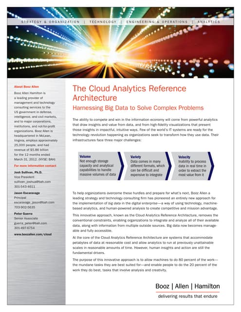 The Cloud Analytics Reference Architecture: Harnessing Big Data to Solve Comp...