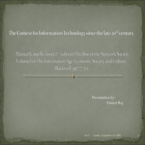 The Context For Information Technology Since The Late 20th Century