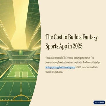 The Cost to Build a Fantasy Sports App in 2025: A Complete Guide for Investor...