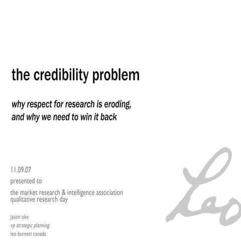 The credibility problem
