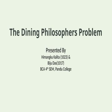 dining philosophers problem using montiors | PPTX
